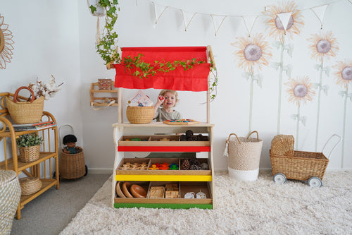 Wooden Farm Animals & Tractor Play Set