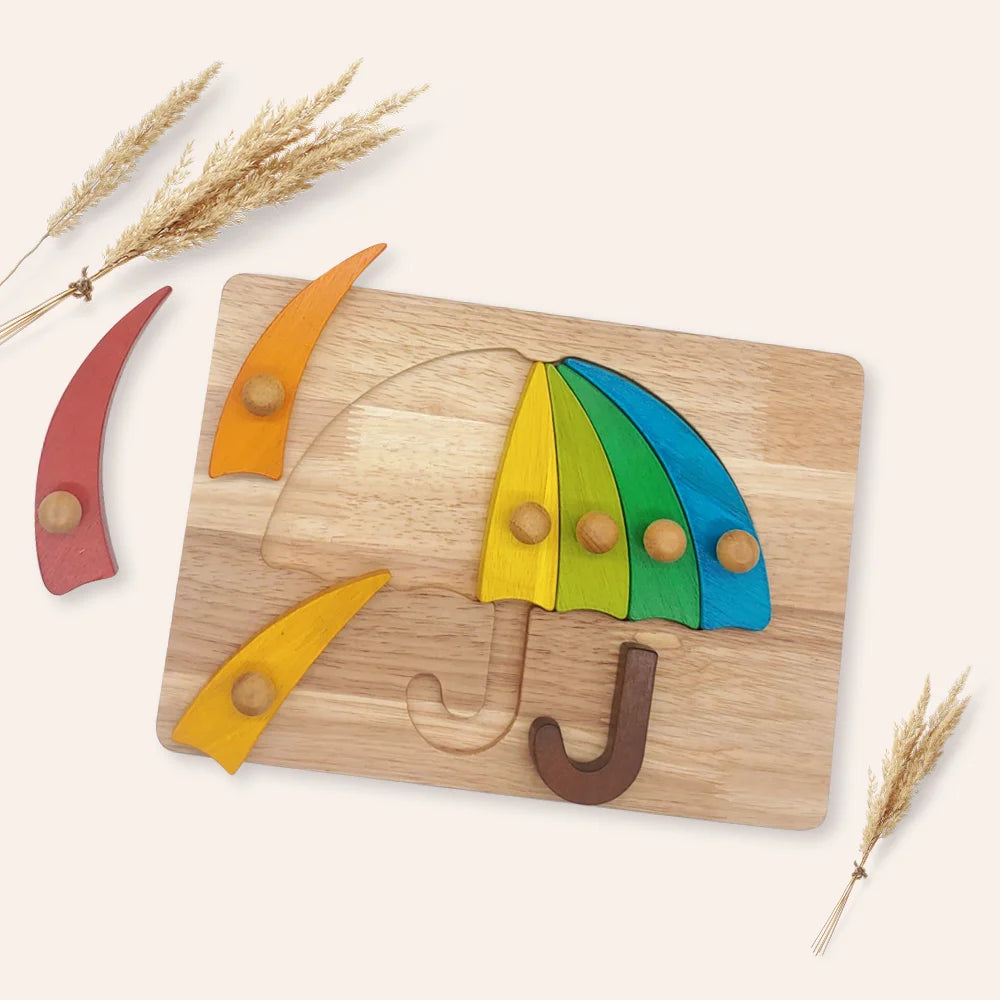 Rainbow Umbrella Puzzle – Mindful Play in Bright Colors